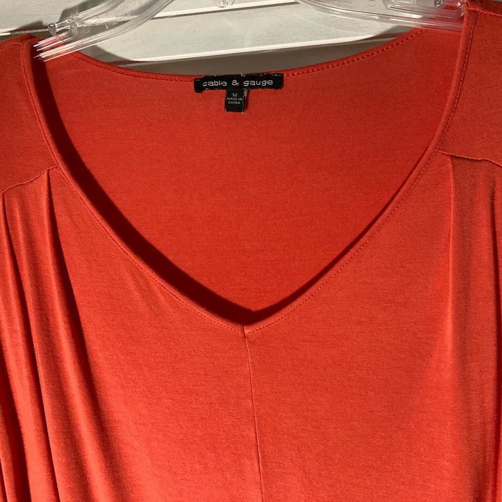 Vibrant EUC Cable & Gauge Orange Top women size M - Picture 3 of 12